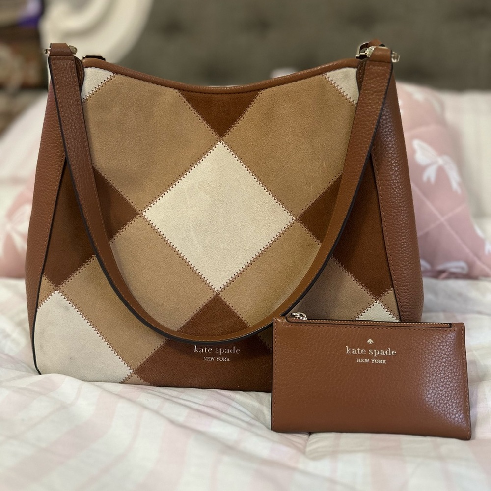 Kate Spade Tan and Cream Hobo Bag